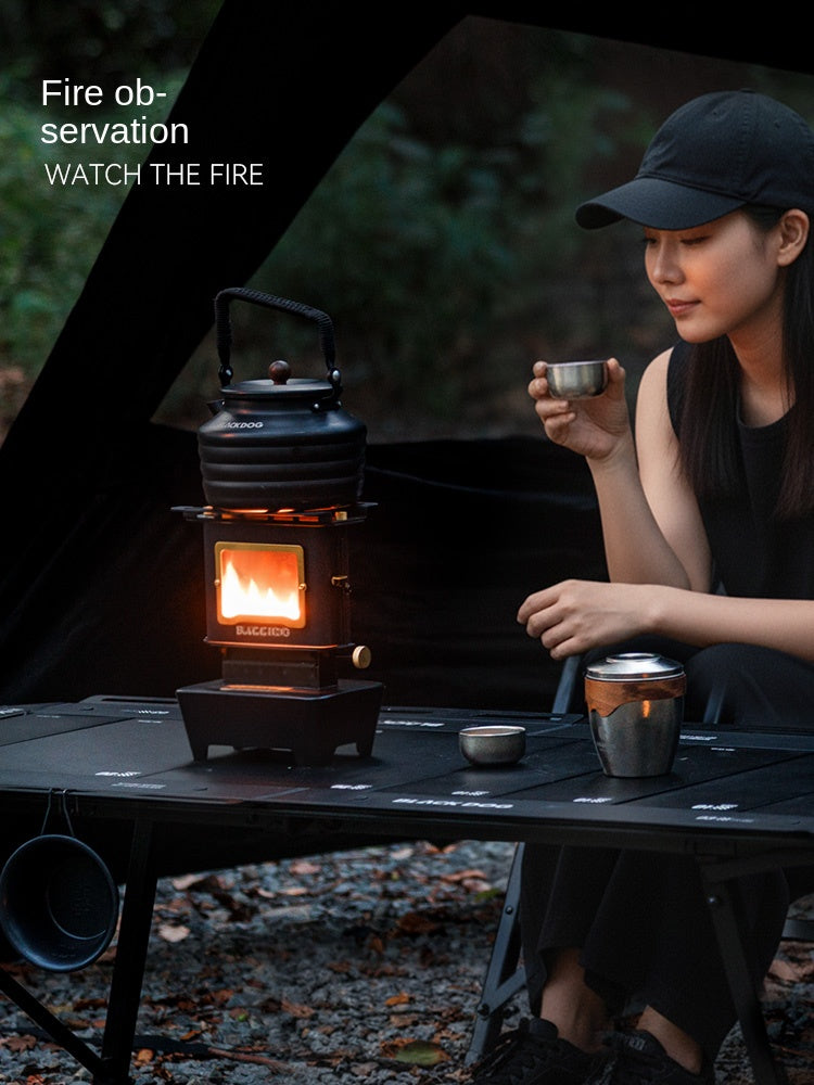 Blackdog CHAKRA Black Kerosene Lamp Multifunctional Stainless Steel Mini Tabletop Cooking Stove Aesthetic Vintage Style Outdoor Table Lantern Heater