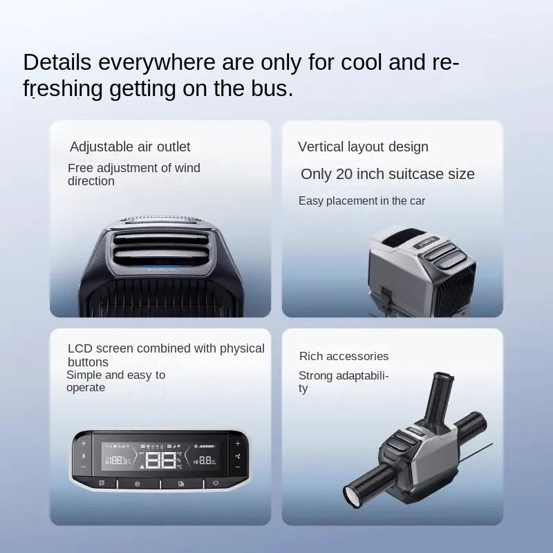 EcoFlow WAVE 3 Outdoor Air Condition Portable Multifunctional Large Capacity Long Battery Life Dual Cooling And Heating Function Wireless Control Mode Via App ABS LiFePO4