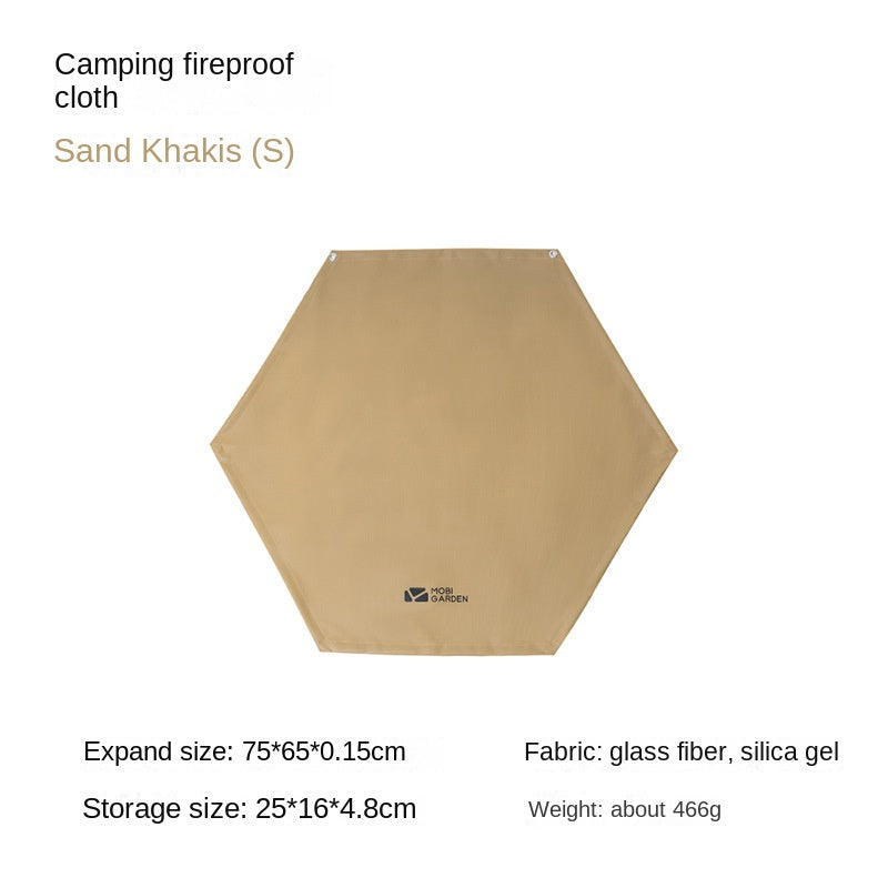 MOBI GARDEN Camping Fireproof Cloth Portable Multipurpose Silicone Coated Hexagon Flame Retardant Floor Mat 250℃ High Temperature Resistance Mattress