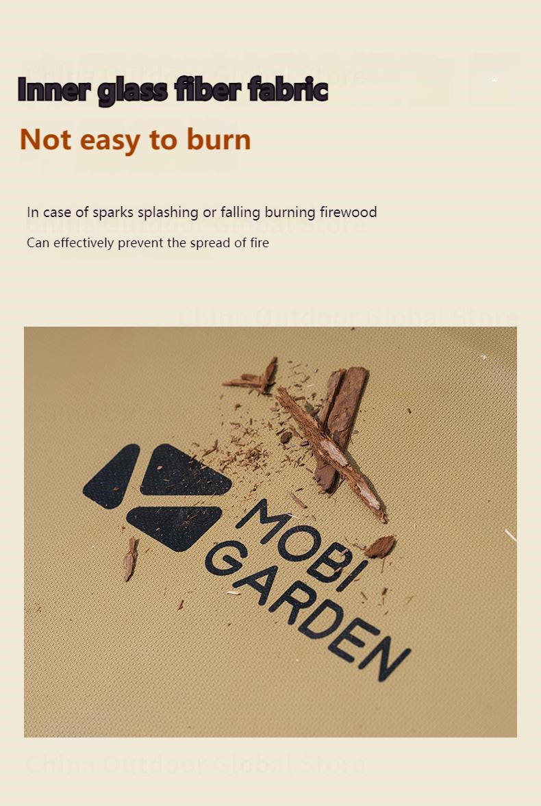MOBI GARDEN Camping Fireproof Cloth Portable Multipurpose Silicone Coated Hexagon Flame Retardant Floor Mat 250℃ High Temperature Resistance Mattress