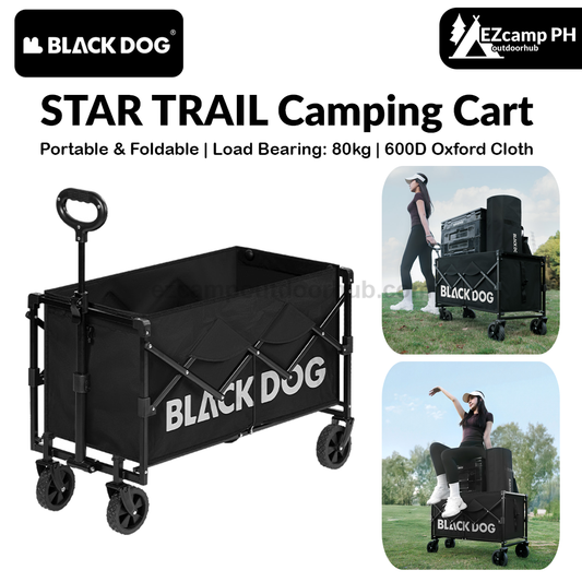 Blackdog STAR TRAIL Camping Cart Portable Foldable Multipurpose Hand Pull Retractable Trolley Carbon Steel Frame Double Skeleton Stable Tear Resistant