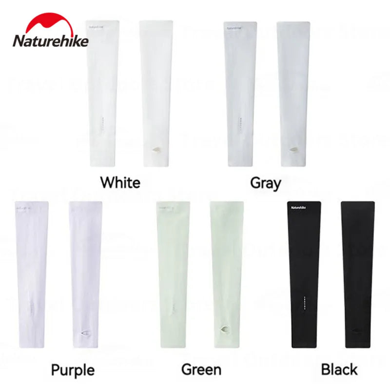 Naturehike POCKET SUN Outdoor Sunscreen Sleeve Sun UV Protection Ice Cooling Arm Cover Unisex Running Biking Non-Slip Long Gloves No Finger Sleeves