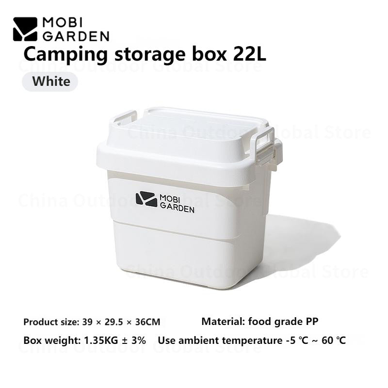 MOBI GARDEN Hard Storage Box Outdoor 22L/50L/50L PRO Large Capacity Portable Storage Bags Food Grade PP Material Box Table Stackable Camping Hiking Beach Picnic Travel Heavy Duty Original MobiGarden