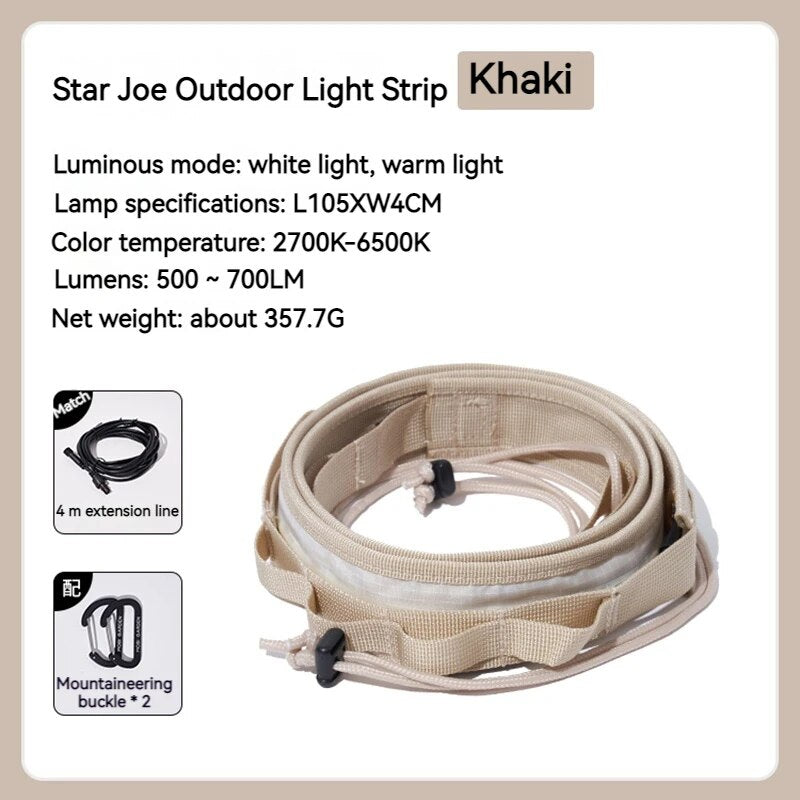MOBI GARDEN Outdoor Light Strip Decoration Canopy Atmosphere Hanging Light LED Strip COB Anti-glare Star Hanging Lantern Retro Lamp LED Camping Hiking Beach Picnic Travel Original MobiGarden