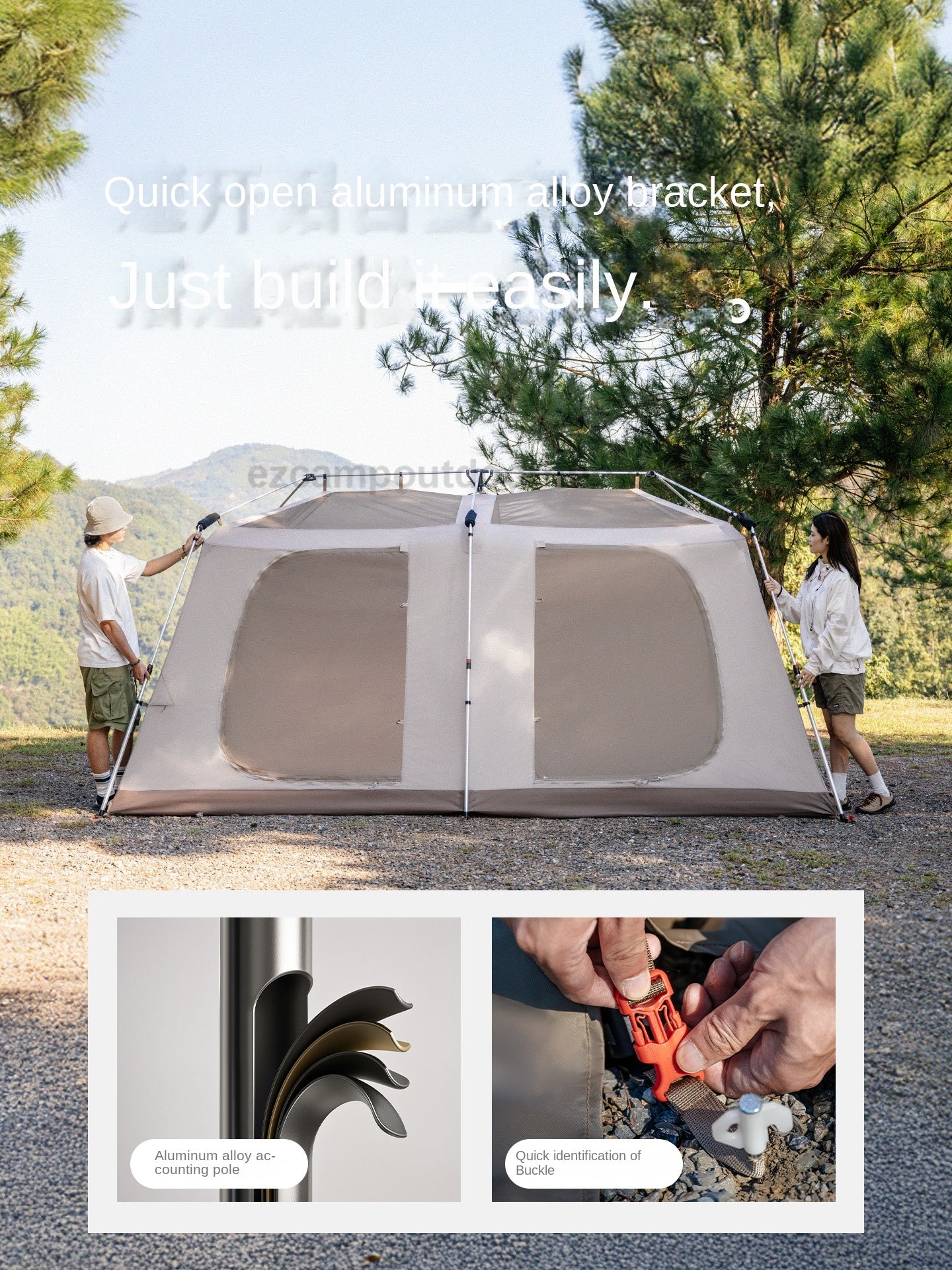 Naturehike VILLAGE 13 Flagship PRO Series Fast Build Automatic Cabin Style Tent for 4-8 Person Outdoor Waterproof Ti Black Vinyl Coated Sunscreen Light Aluminum Pole Frame Gen 3