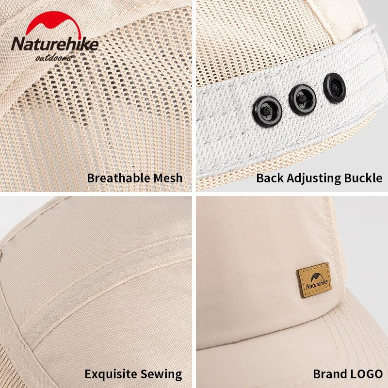 Naturehike Outdoor Summer Fashion Men's Hat Ultralight Double Brim Sun Protection Sports Leisure Cap For Camping Fishing Hiking
