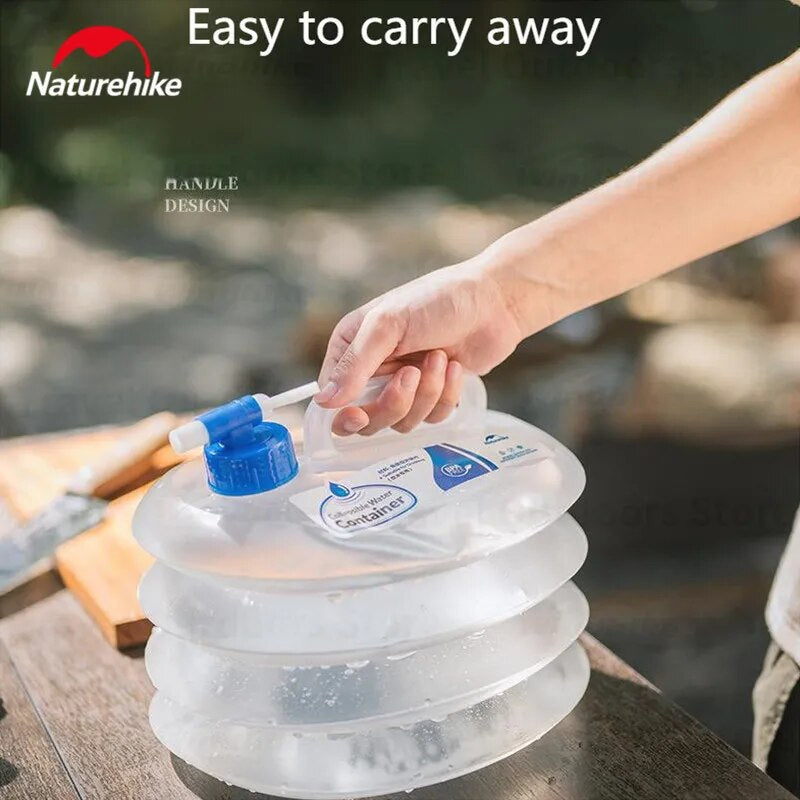 Naturehike 5L | 10L | 15L Outdoor Collapsible Drinking Water Container Camping Bucket Liquid Storage Portable PE Folding Hiking Picnic Foldable