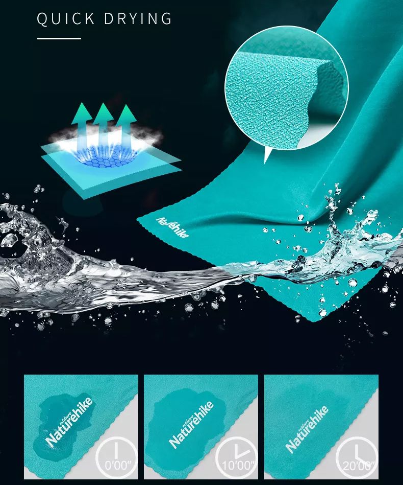 Naturehike Quick Drying Bath Towel Portable Lightweight Quick Dry Hand Face Bath Towel Strong Absorbent Travel Adult Kids Fast Micro Fiber Microfiber
