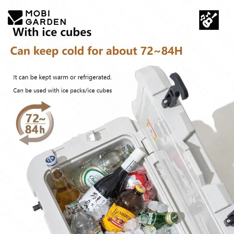 Mobi Garden GLACIER Rotomolded Cooler Storage Box 25L Food Drink Ice Chest Cold Hot Container Cold up to 84H Long Lasting Food Grade PU PP Material