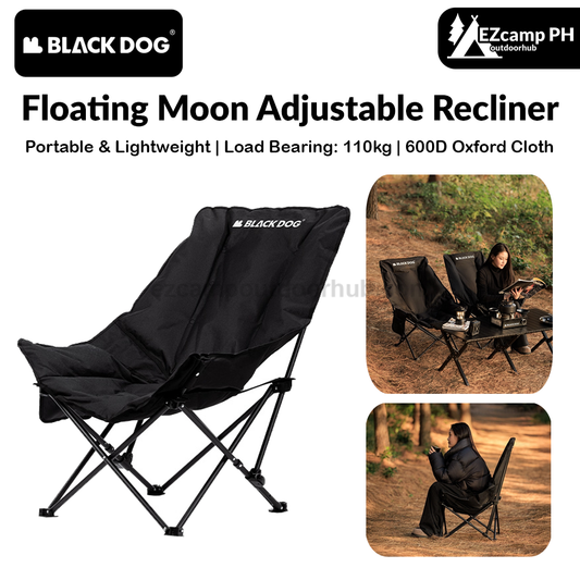 Blackdog FLOATING MOON Foam Padded Adjustable Recliner Folding Cotton Camping Lounge Chair Carbon Steel Leisure Outdoor Picnic Thicken