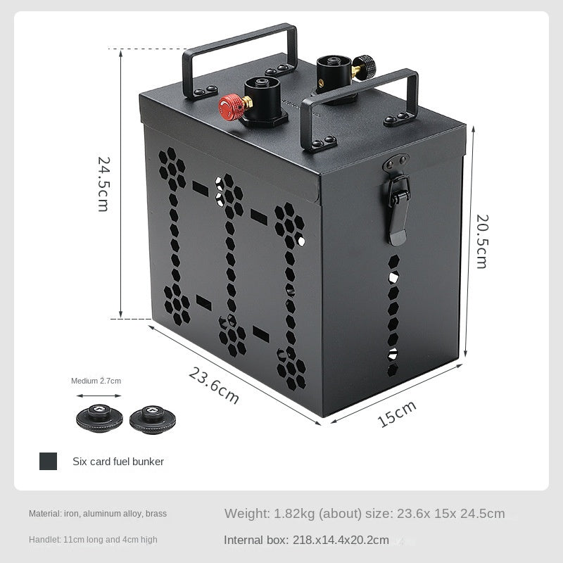 Campingmoon 6 Canister Storage Bunker Multi-Mode Output Butane Fuel Storage Tank Case Long Range Outdoor Kitchen Cooking Standard Nozzle Type Canister