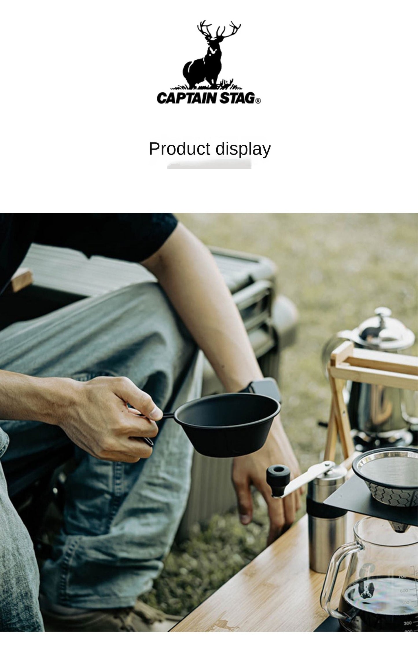 CAPTAIN STAG Metallic Black Coat Tableware Portable Lightweight Dish Plate Bowl Utensil Outdoor Camping Cooking Equipment Made in Japan