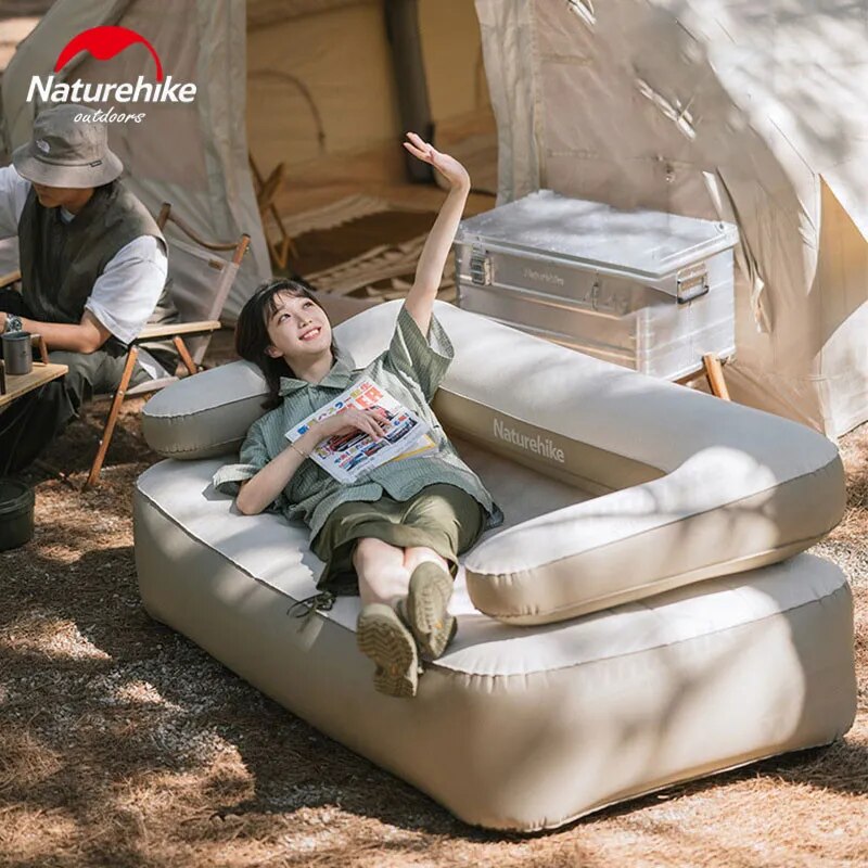 Naturehike Removable Backrest TPU Air Sofa Portable Lightweight Double Inflatable 2 Person Camping Bed Outdoor Mattress 200kg Max Load Multifunction