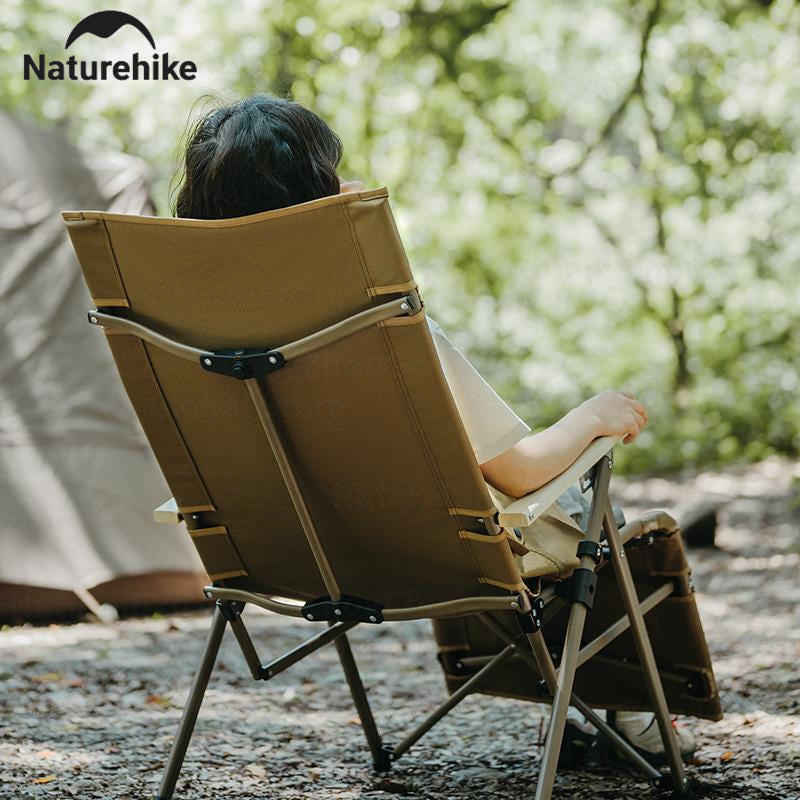 Naturehike NIGHTFALL Folding Recliner Chair Adjustable Backrest Portable Leisure Lounger Camping Outdoor Hiking Fishing Beach Travel Armchair Footrest Heavy Duty Original Nature Hike
