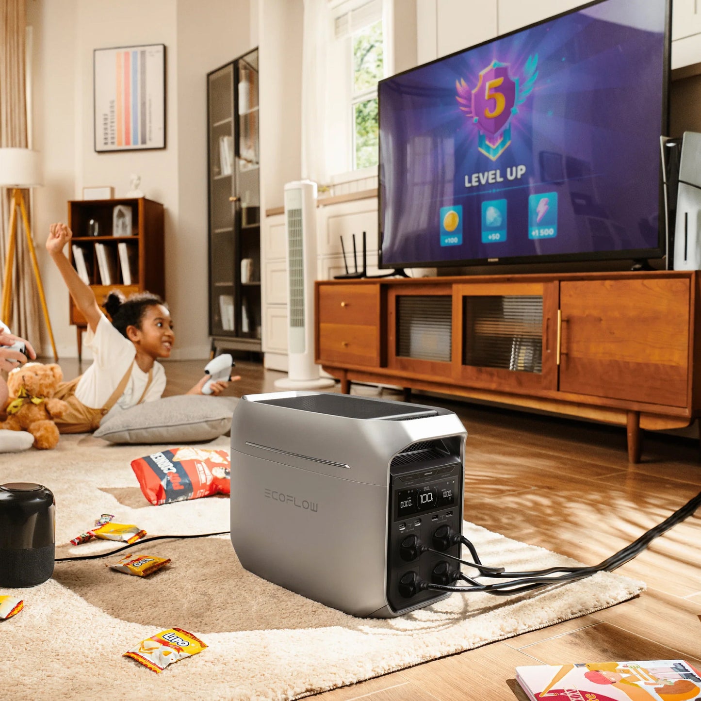 Ecoflow DELTA 3 Plus Power Station Home Battery Backup Faster USB charging & 2 ports of Solar Input 1800W Up To 3600W With X-Boost Energy Storage