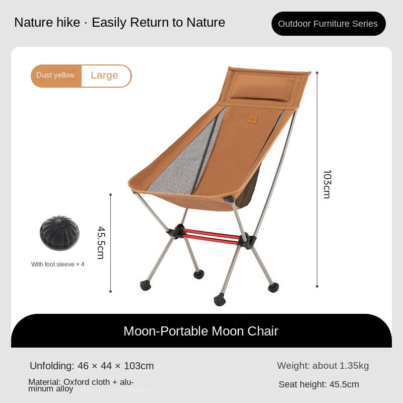 Naturehike STELLALUNA L01 L02 Small Large Portable Outdoor Camping Ultralight Folding Moon Chair 120kg Max Load Aluminum Alloy Hiking Travel Foldable