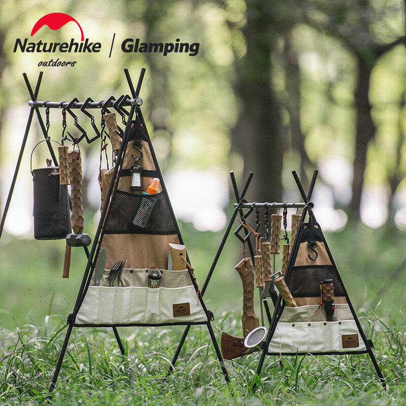 Naturehike Side Triangle Hanging Bag Multipurpose Storage Canvas Bag For Triangular Hanging Rack Shelf Small Large Multi Pocket Tableware Utensil Hang Shelves Add-on Accessories Organizer