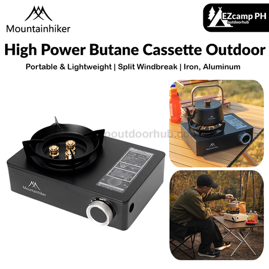 Mountainhiker High Power Butane Cassette Outdoor Multipurpose Camping Gas Stove 3.5Kw Firepower Integrated Windproof Design Magnetic Fuel Canister Valve