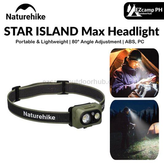 Naturehike STAR ISLAND Max Headlight Portable Ultralight Headlamp Waterproof SOS Emergency Red Light 84g Rechargeable Light Outdoor