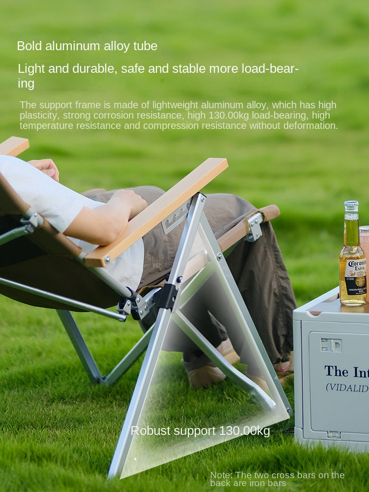 Vidalido Recliner Folding Camping Chair Portable Retractable Leisure Folding Seat Fishing Stool Outdoor Load Bearing Up To 150kg 900D Oxford Cloth