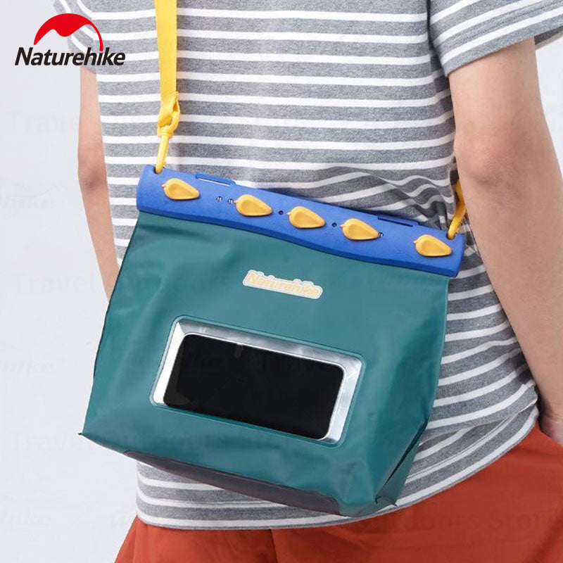 Naturehike Aqua Waterproof Shoulder Bag with Mobile Phone Pocket 20m Deep Water Sports Multifunctional Storage Cellphone Smartphone Case Cover