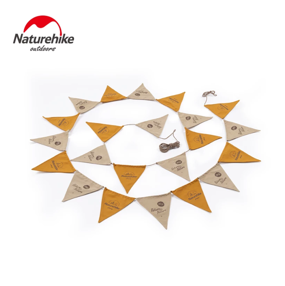 Naturehike Atmosphere Pennant Portable Ultralight 22 Flags 6 Meters Canvas Fabric Hanging Banner Camping Outdoor Festival Flag Decoration Design