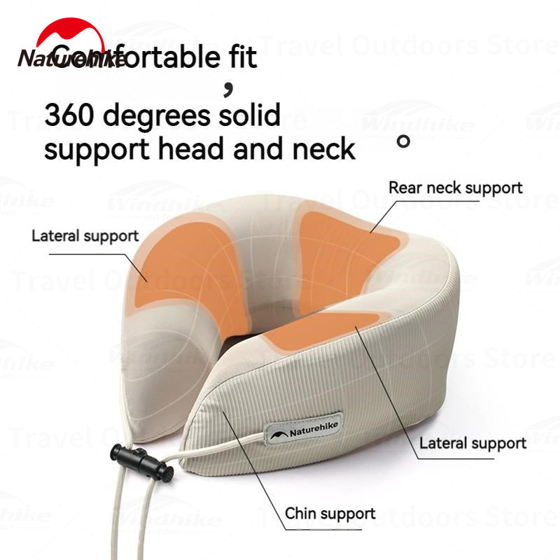 Naturehike Foldable U-Shaped Neck Pillow Portable Skin-Friendly Folding Breathable Memory Foam Cotton Sleeping Nap Airplane Supplies Travel Cushion