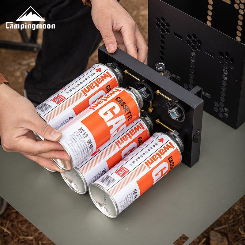 Campingmoon 6 Canister Storage Bunker Multi-Mode Output Butane Fuel Storage Tank Case Long Range Outdoor Kitchen Cooking Standard Nozzle Type Canister