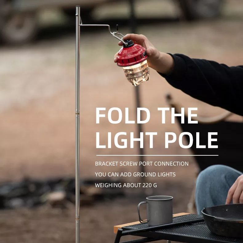 Naturehike Small Lamp Pole Outdoor Camping Aluminum Alloy Camp Lantern Post Holder Gas LED Light Rod Stick Tabletop Bracket or with Ground Nail