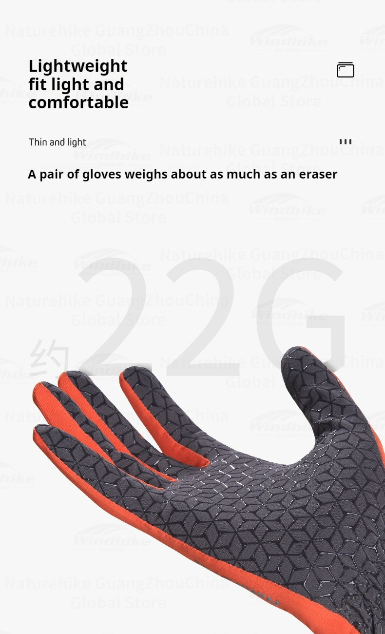 Naturehike Non-Slip Gloves Portable Unisex Outdoor Sunscreen Thin Touch Screen Breathable Gloves For Running Sports Hiking Mountaineering