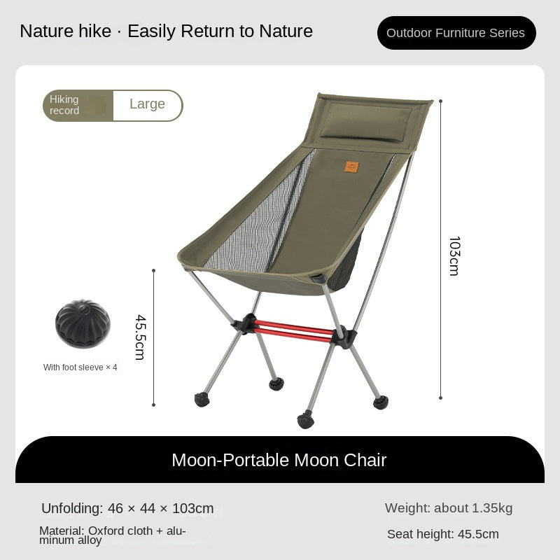 Naturehike STELLALUNA L01 L02 Small Large Portable Outdoor Camping Ultralight Folding Moon Chair 120kg Max Load Aluminum Alloy Hiking Travel Foldable