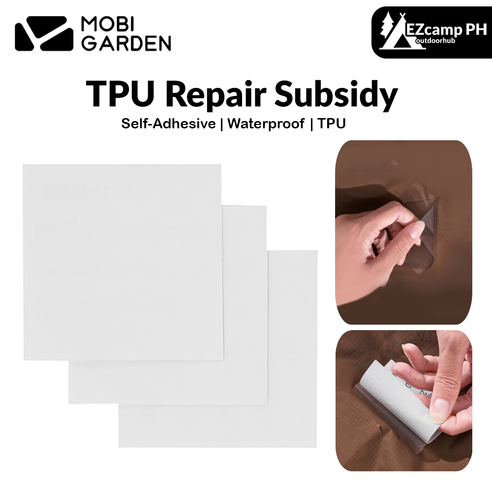 Mobi Garden TPU Repair Subsidy Portable Multi-use Emergency Repair Patches Waterproof Outdoor Camping Emergency Tear Cut Hole Adhesive Canopy Air Inflatables Bed 3pcs Pack