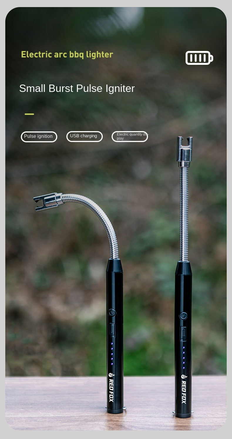 Redfox Pulse Electric Arc Igniter Portable Electronic Lighter Durable Extended Handle USB Rechargeable Windproof Outdoor Camping Kitchenware Cookware