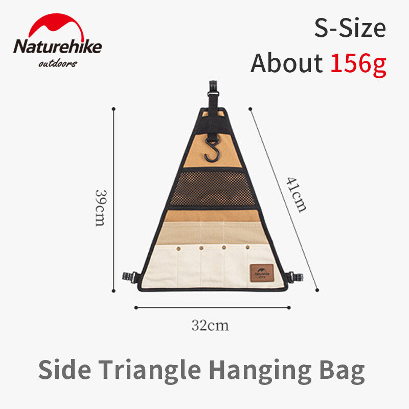 Naturehike Side Triangle Hanging Bag Multipurpose Storage Canvas Bag For Triangular Hanging Rack Shelf Small Large Multi Pocket Tableware Utensil Hang Shelves Add-on Accessories Organizer