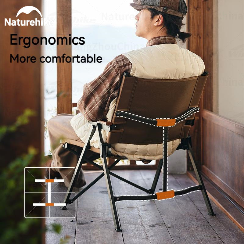 Naturehike Twilight L04 Quick Opening Folding Chair Leisure Wood Kermit Aluminum Alloy Chair Outdoor Integrated Durable Foldable Lightweight