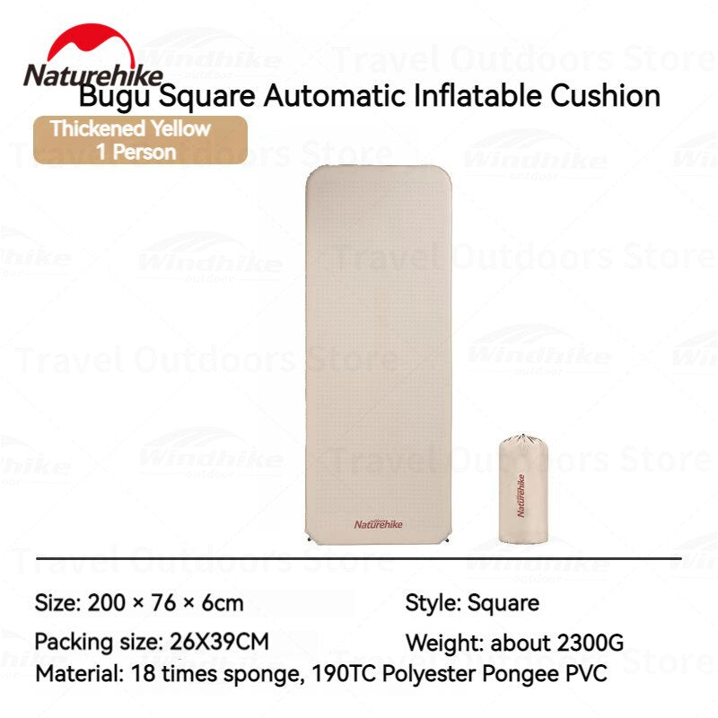 Naturehike Single | Double 1-2 Person Outdoor Self Inflating Sleeping Mattress Pad Mat Comfortable Automatic Air Inflatable Roll Foam Tent Bed
