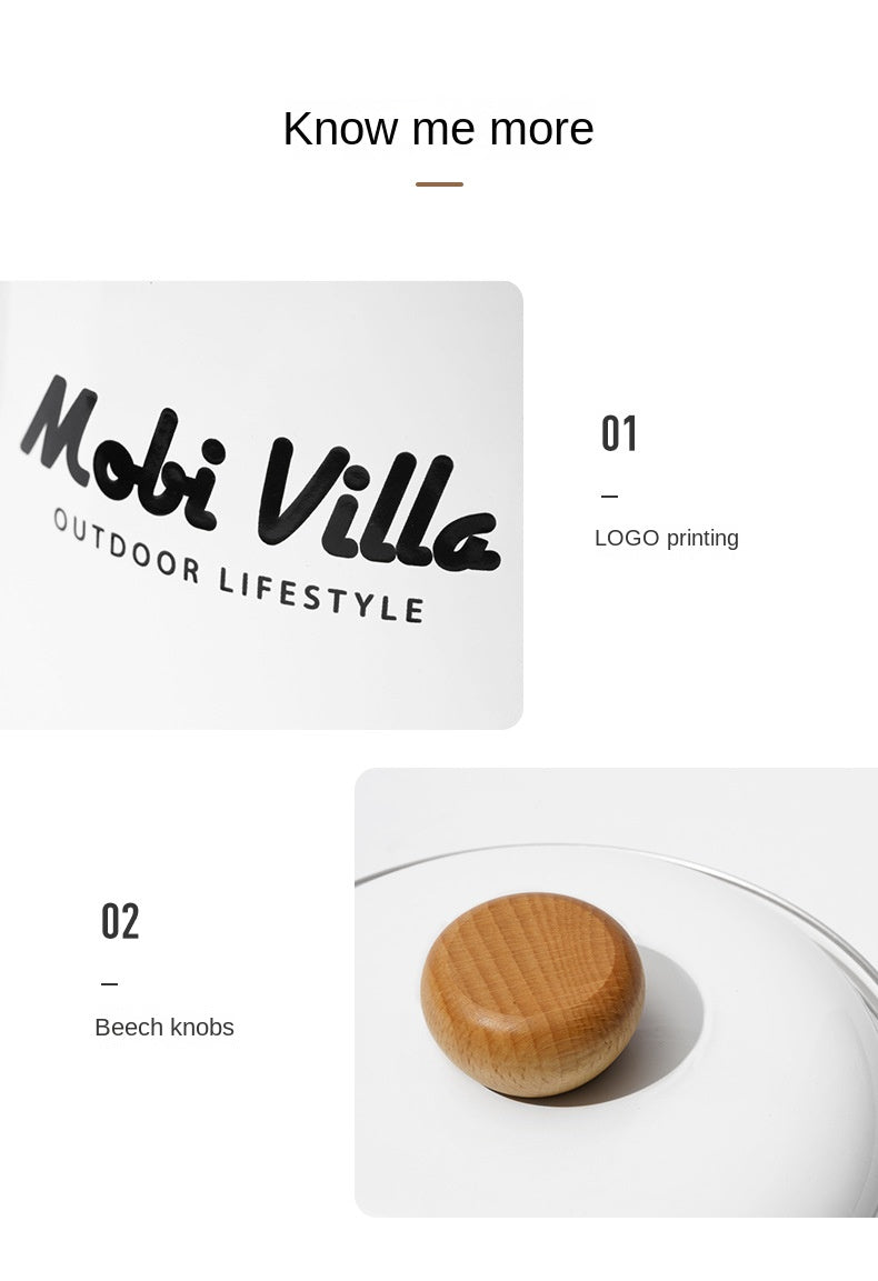 Mobi Garden Enamel Milk Pot Portable Lightweight Glazed Saucepan Small Soup Pot Outdoor Camping Cooking Utensil Kitchenware Food Grade Stainless Steel