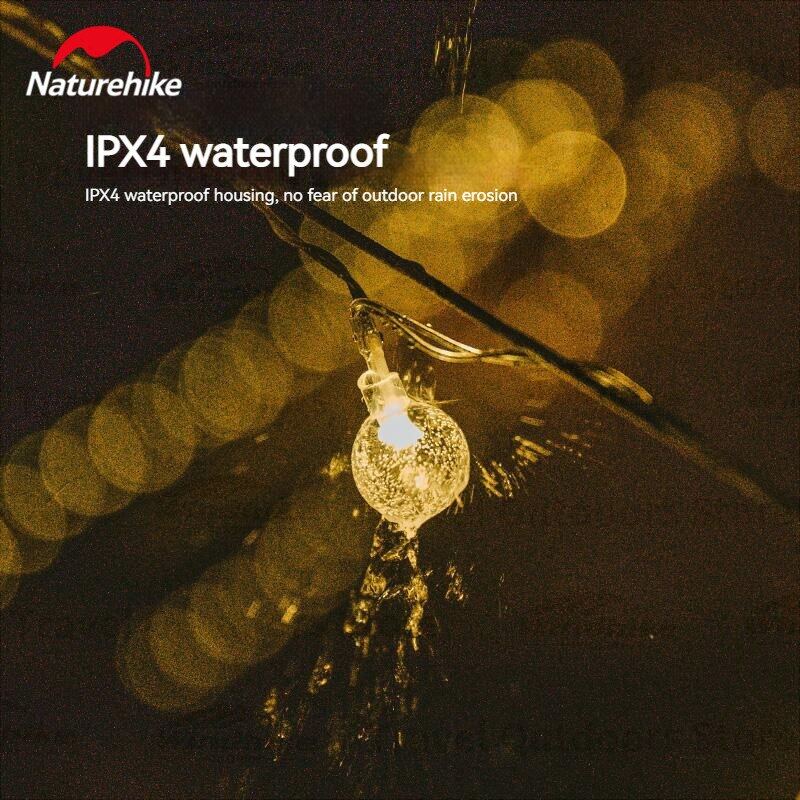 Naturehike Solar String LED Lights 100 Lamp Ball 20m Wire Length Solar USB Charging Battery Waterproof Atmosphere Ambient Lighting with Remote Control