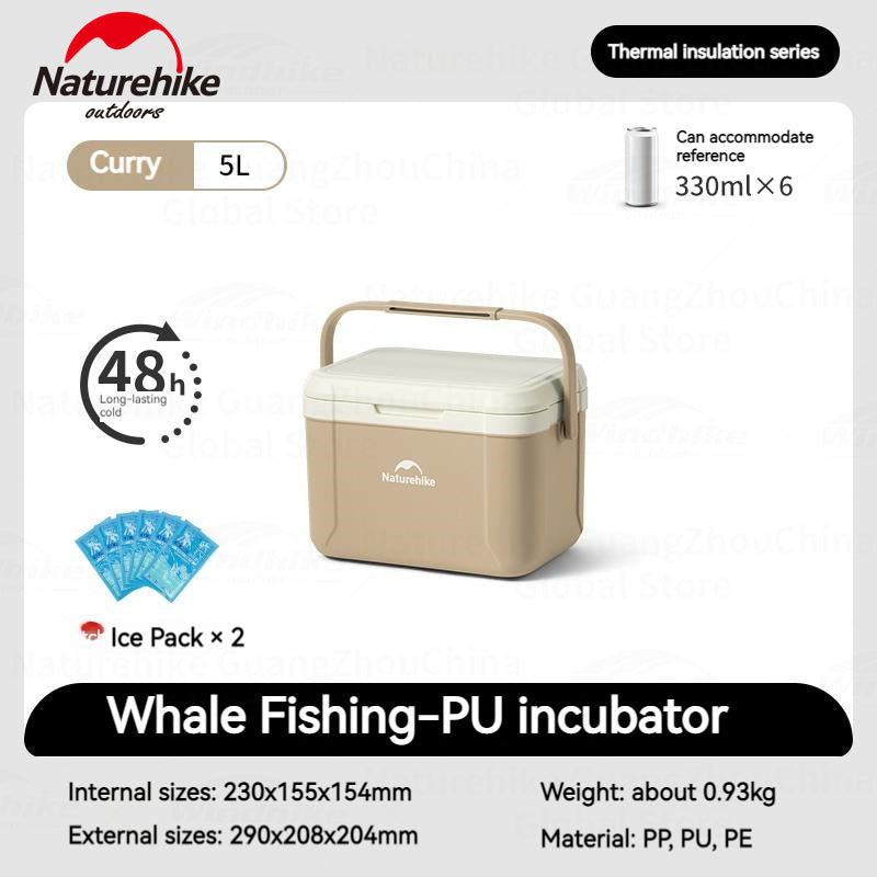 Naturehike Whale Fishing PU Insulated Box 5L 18L Anti-Bacterial 48H Cold Preservation Insulation Food Drink Ice Storage Container Box Refrigerator