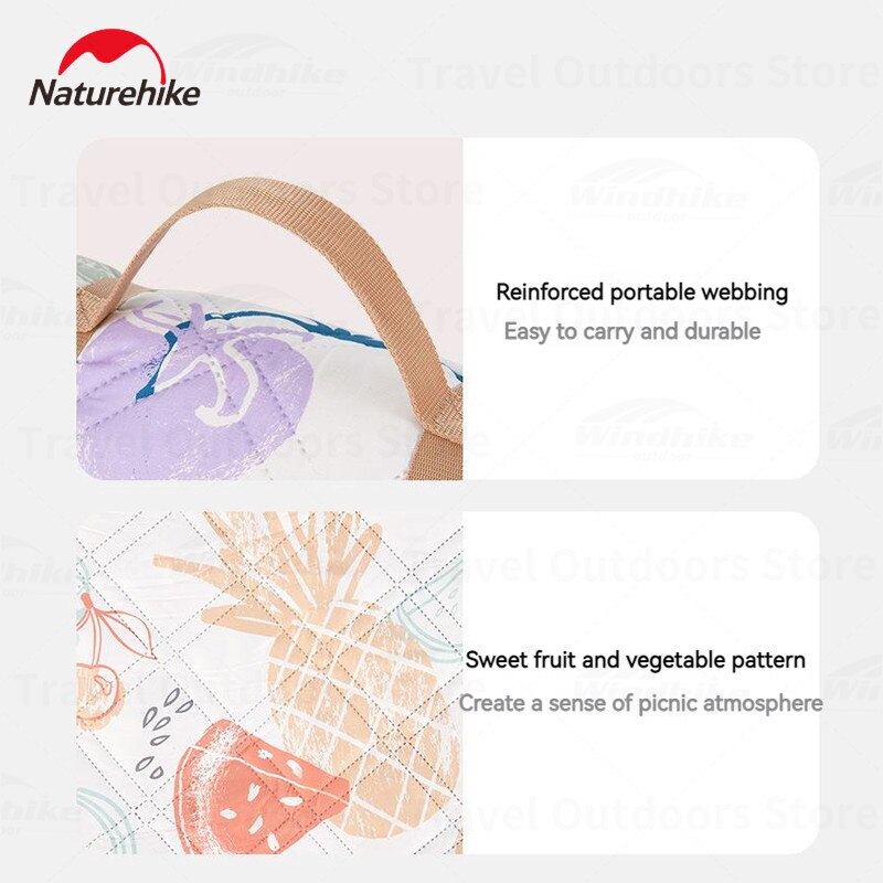 Naturehike Ultrasonic Peach Skin Picnic Mat Portable Large Area Picnic Mattress Waterproof Park Outing Mat Outdoor Spring Summer Camping Mat