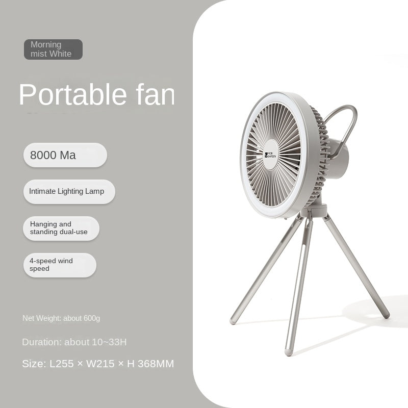 Mobi Garden F3 Portable Fan Ultralight Multipurpose Small Desktop Electric Ceiling Fan With Built-in Ring Light ABS Aluminum Alloy Camping Hiking