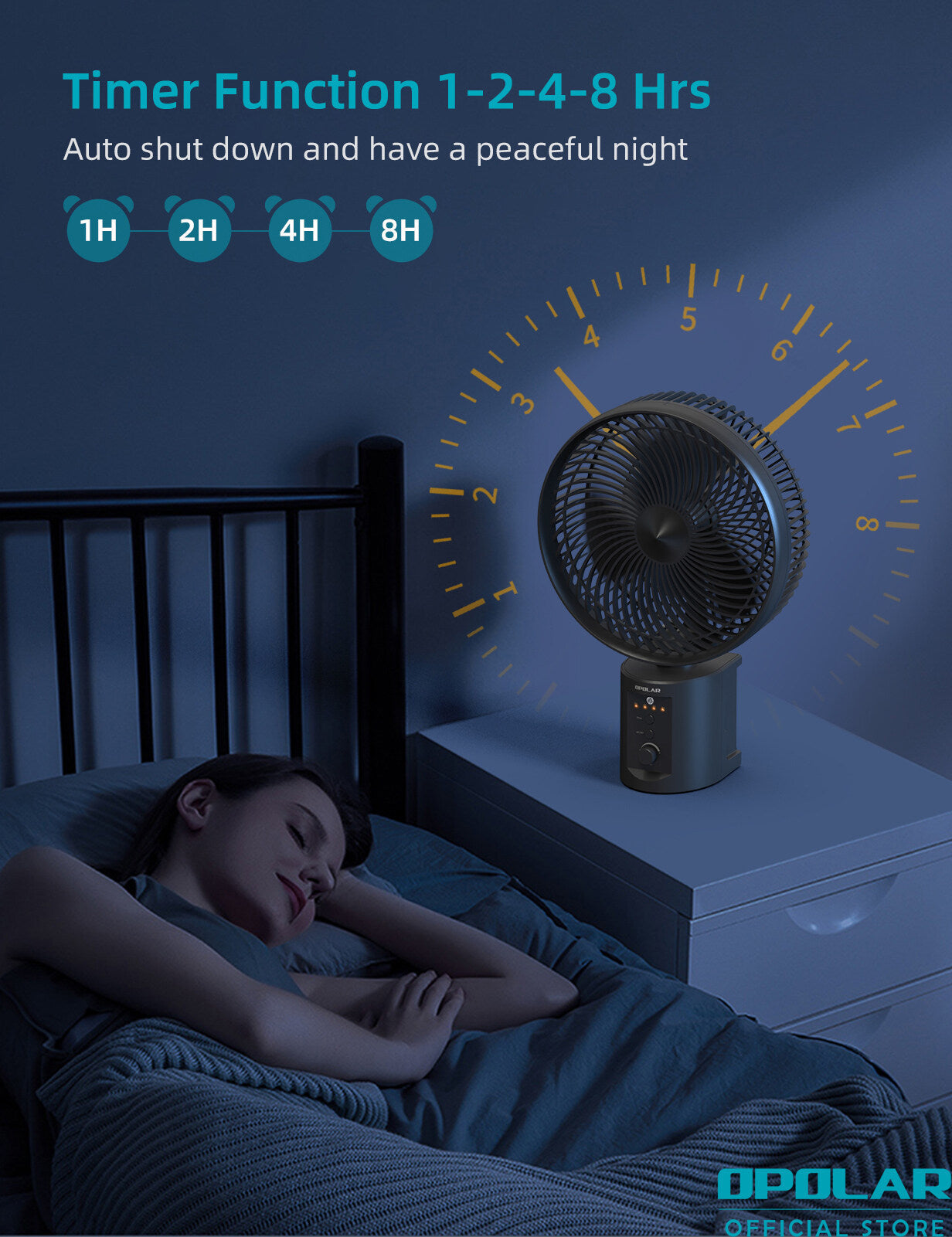 OPOLAR | ATEnge | ROCCIA Oscillating Rechargeable Fan w/Remote Super Strong 7 Speeds 2 in 1 Unique Design 20000mAh (2*10000mAh) 10 Inch Cordless Battery Operated Fan
