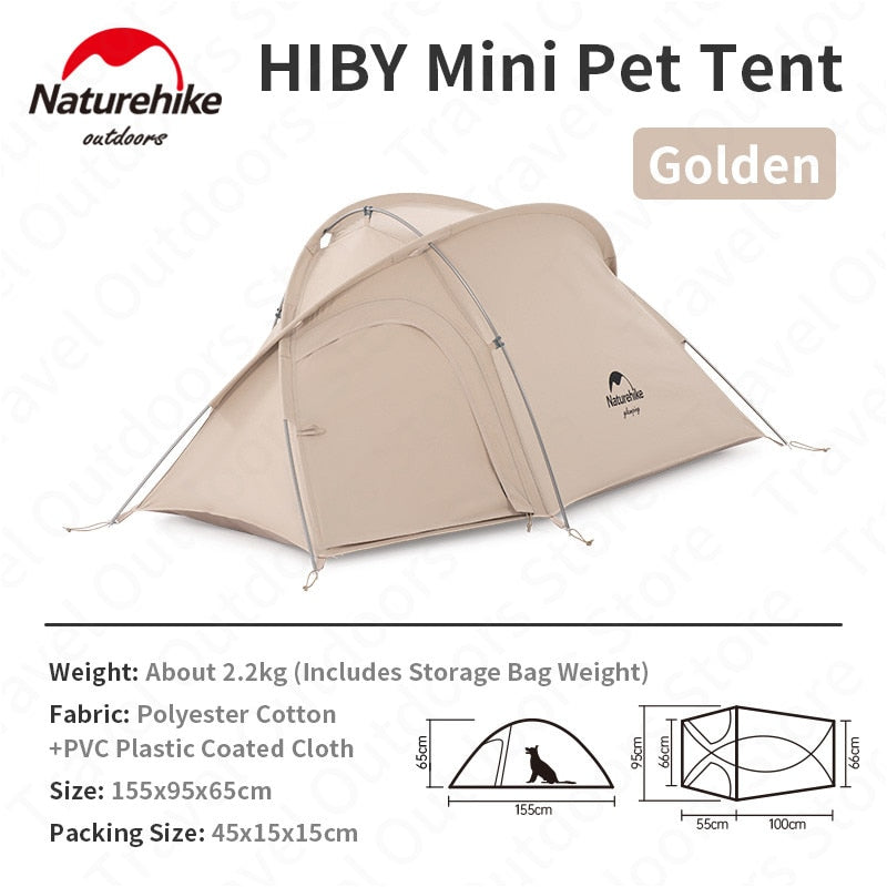 Naturehike HIBY Series Mini Pet Tent Cat Dog Small Animal Camping House Waterproof Portable Self Standing Fast Build Breathable Polyester 2 Door