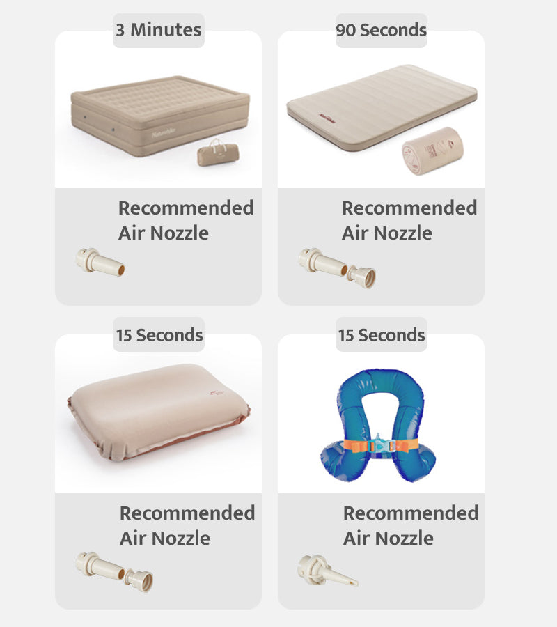 Naturehike High-Power Electric Air Pump Outdoor Portable Ultralight Camping Fast Inflate Deflate Electric Vacuum Pump For Air Cushion Mattress Pillows Inflatable Bed Campig Hiking Picnic Beach Travel Heavy Duty Original Nature Hike