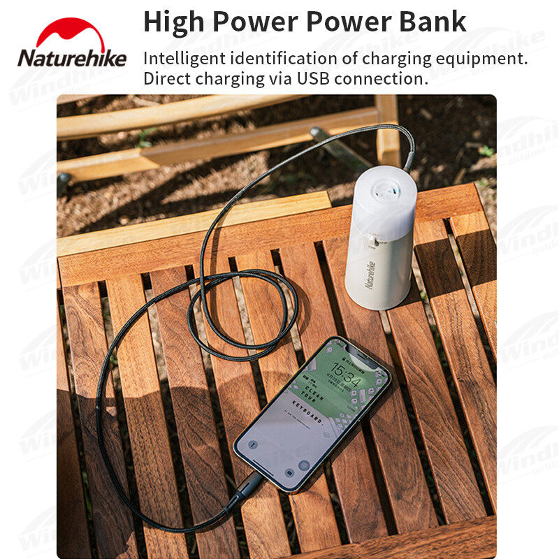 Naturehike Multifunctional Car Camping Vacuum Cleaner Air Pump Outdoor Portable Lightweight High Power Fast Inflate Deflate Pump USB Charging Light Camping Hiking Swimming Travel Heavy Duty Original Nature Hike