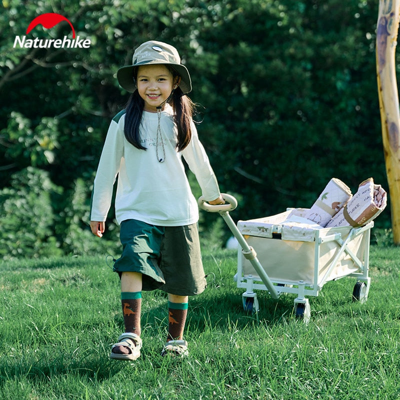 Naturehike KIDS Series TC06-Mini Outdoor Trolley 35L Capacity Portable Foldable Camping Picnic Wheelbarrow Carrier Wagon for Child Children Outdoor Cart