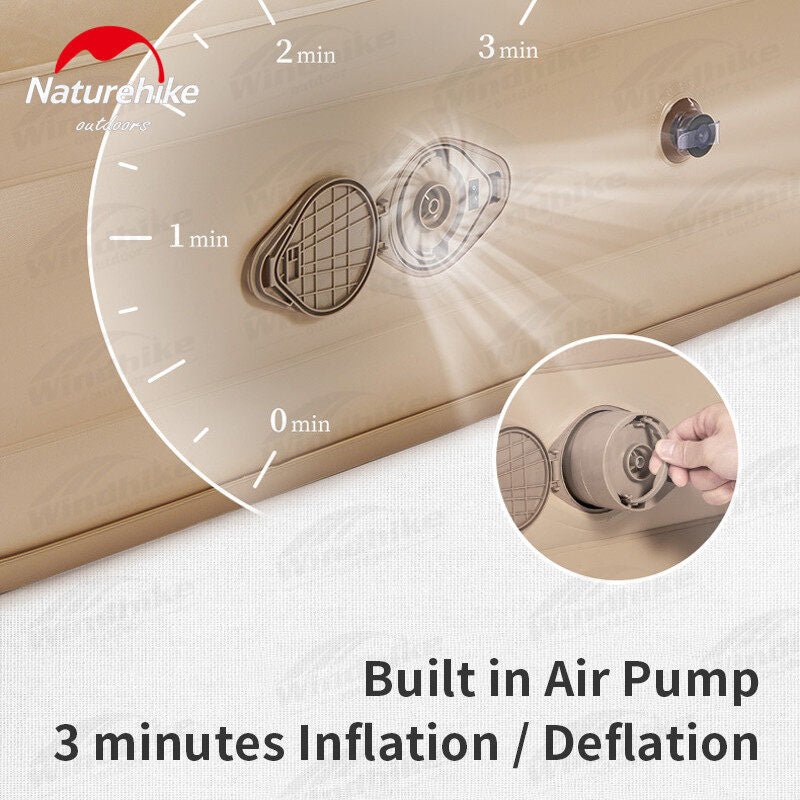 Naturehike Outdoor Automatic Inflatable High Bed Lazy Air Mattress Bed Portable Camping Tent Sleeping Pad Thick Heightened Built-In Pump