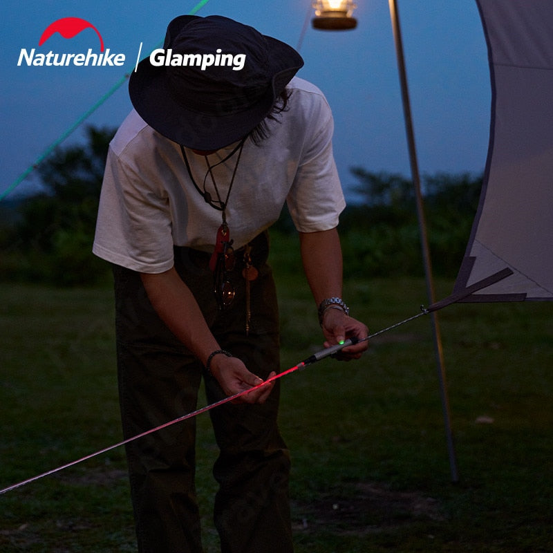 Naturehike Safety Warning Wind Rope Light Portable Lightweight 4 Modes Lighting String Lights Guide Lines Warning Atmosphere Ambient IPX5 Waterproof USB Charging Outdoor Camping Beach Travel Original Nature Hike