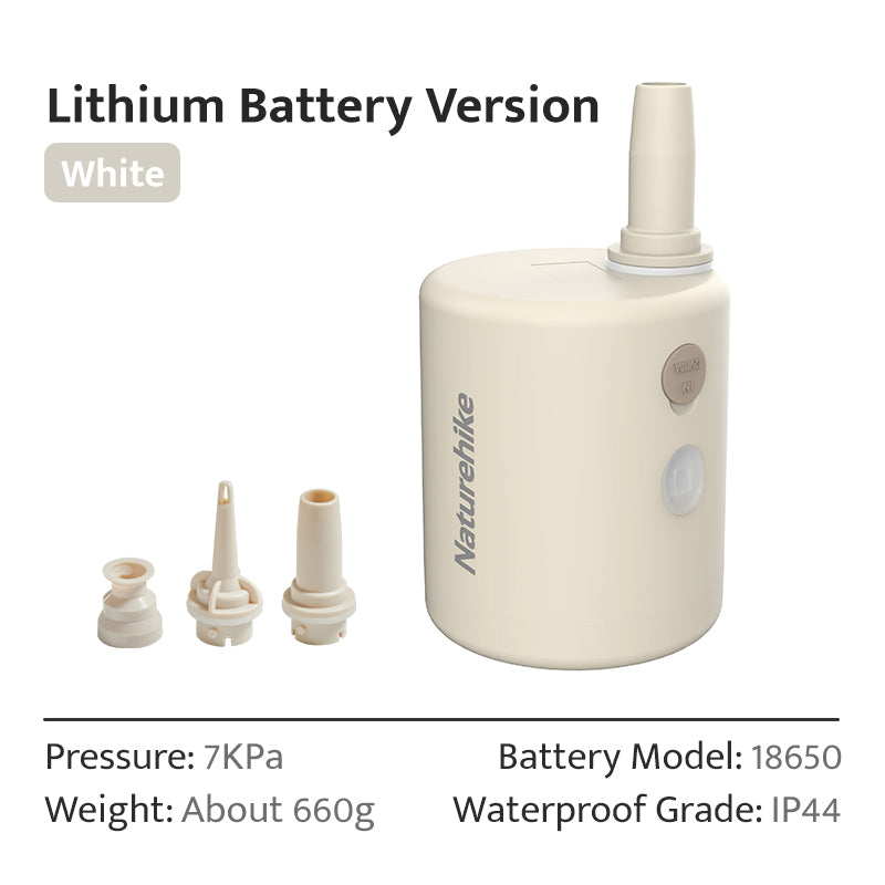Naturehike High-Power Electric Air Pump Outdoor Portable Ultralight Camping Fast Inflate Deflate Electric Vacuum Pump For Air Cushion Mattress Pillows Inflatable Bed Campig Hiking Picnic Beach Travel Heavy Duty Original Nature Hike