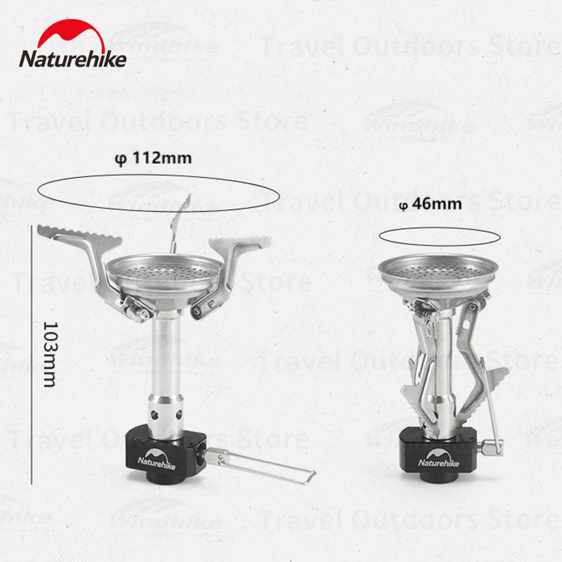 Naturehike Ultralight 85g Camping Gas Burner High Fire Power 3000W Travel Hiking Backpacking Butane Stove Foldable Outdoor Mini Portable Folding Head